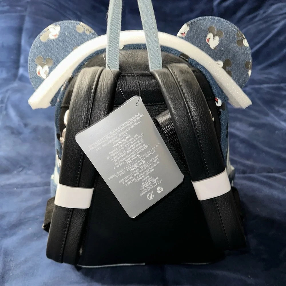 NWT Disney Parks Mickey Mouse Denim Loungefly Mini Backpack